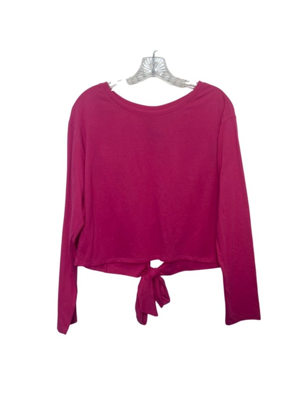 WAVY Long Sleeve Top Back Tie Womens Large Pink New WOT